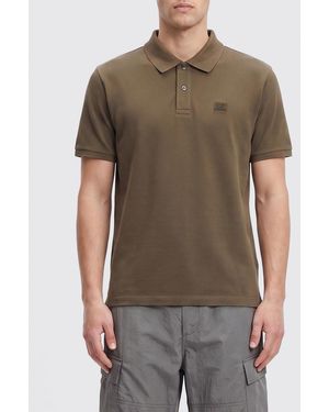 C.P. Company Cotton Polo Shirt With Mini Logo - Brown
