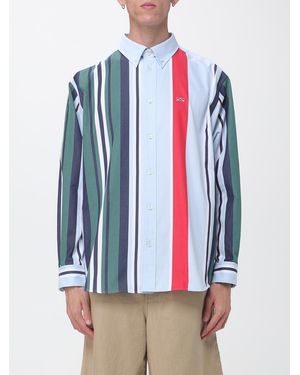 Loewe Striped Cotton Shirt With Button-Down Collar And Patch Pocket - Blue