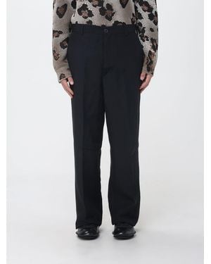 Laneus Linen Blend Wide-Leg Pants - Black