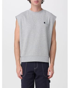 Carrera Sleeveless Cotton Sweatshirt With Crew Neck And Contrast Logo - Grey
