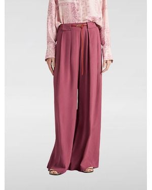Momoní MomonÌ Silk Blend Wide Leg Trousers - Red