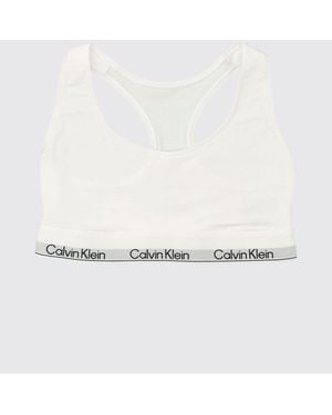 Calvin Klein Cotton Blend Bralette - Natural