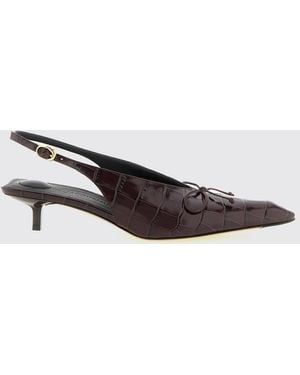 Jacquemus Zapatos De Salón Slingback The Cubisto De Piel Efecto Cocodrilo Con Lazo - Blanco