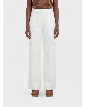 GIMAGUAS Weit Geschnittene Cargo-Hose Von Mit Hoher Taille Aus Viskosemischung - Weiß
