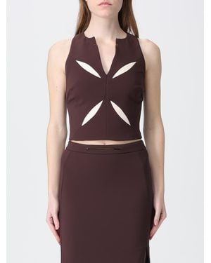 Elisabetta Franchi Crêpe Cropped Top - Brown
