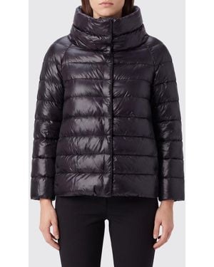 Herno Sofia Short Ultra-Light Nylon Down Jacket With High Neck - Black