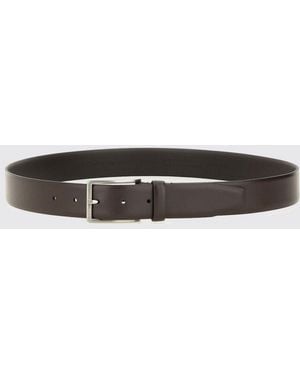 BOSS Adjustable Smooth Leather Belt With Pin Buckle - White