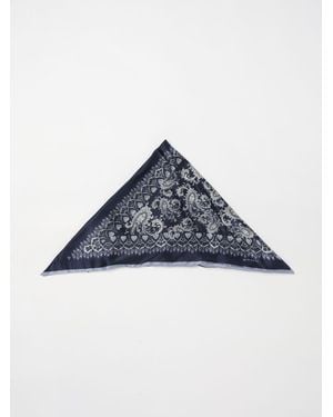 Etro Paisley Print Silk Twill Bandana - Blue