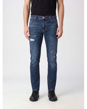 Philipp Plein Mid-Rise Slim Fit Jeans - Blue