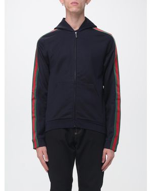 Gucci Felpa Con Cappuccio E Zip - Blu