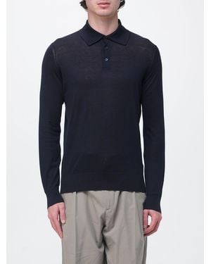Brunello Cucinelli Silk And Cotton Polo Shirt - Blue