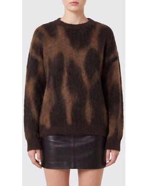 Roberto Collina Animal Print Alpaca And Wool Blend Crewneck Sweater - Brown