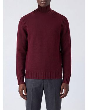 Ballantyne Langarm-Rollkragenpullover Aus Ultrafeiner Merinowolle - Rot