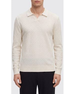 BOSS Knitted Polo Shirt - White