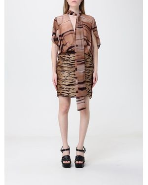 Elisabetta Franchi Printed Jersey Mini Dress - Natural