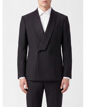 McQueen Double-Breasted Tuxedo Blazer - Blue