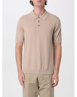 Roberto Collina Short-Sleeved Cotton Polo Shirt With Three-Button Placket - Natural