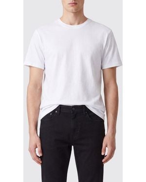 Closed Crew Neck Cotton T-Shirt With A Straight Hem And Regular Shoulders - White