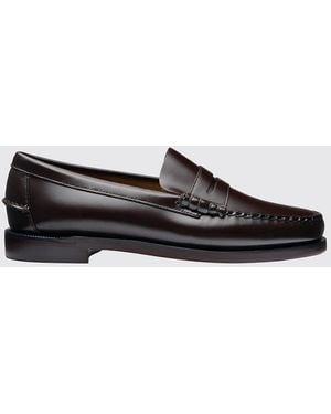 Sebago Classic Dan Pennyloafer Aus Glattem Kalbsleder Mit Riemen - Weiß