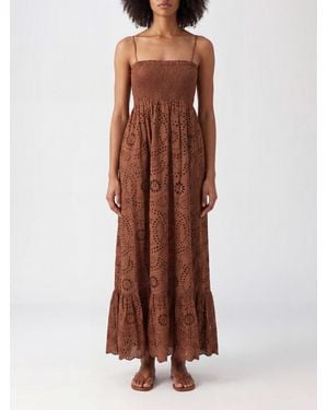 MC2 Saint Barth Flared Long Dress - Brown