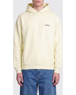 Jacquemus Relaxed Fit Cotton Hoodie With Logo And Dropped Shoulders - Blue