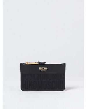 Moschino Leather And Nylon Credit Card Holder - White