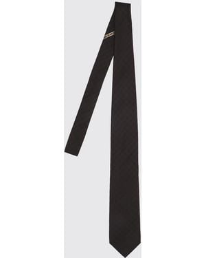 Gucci Seidenkrawatte Mit Ton-In-Ton Gg-Monogramm-Jacquard - Weiß