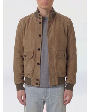 Moorer Suede Bomber Jacket - Brown
