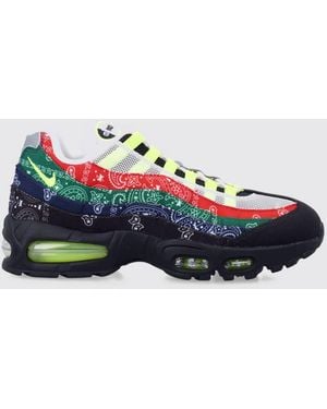 Nike Air Max 95 Big Bubble Mesh Sneakers With Multicolor Stripe Pattern - White