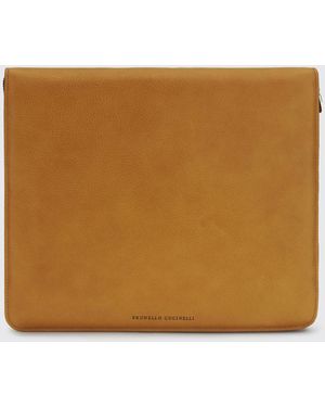 Brunello Cucinelli Calfskin Card Holder - Natural