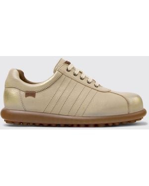 Camper Pelotas Calfskin Leather Sneakers With Serrated Rubber Sole - White