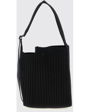 Homme Plissé Issey Miyake Homme Plissé Issey Miyake Pleated Polyester Bucket Bag - Black