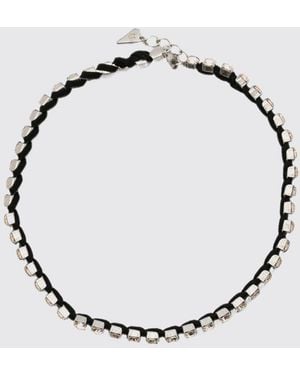 forte_forte Collar Choker De Viscosa Y Latón Con Cristales Y Strass - Metálico