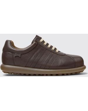 Camper Pelotas Smooth Leather Sneakers With Padded Ankle And Rubber Sole - Brown