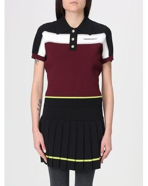 CASABLANCA Tricolour Viscose Polo Shirt With Logo - Red