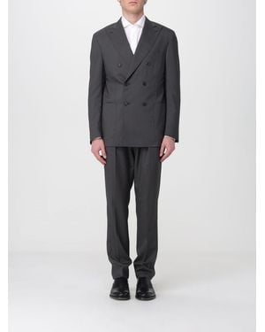 Corneliani Double-Breasted Virgin Wool Suit - Gray