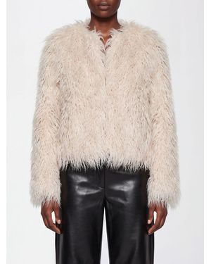 Tagliatore Cropped Faux Fur Jacket With Shawl Collar - Natural