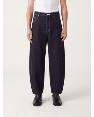 Comme des Garçons Comme Des Gar&Ccedil	Ons Jean Baggy Large En Denim De Coton À Taille Mi-Haute - Bleu