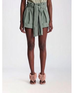 Balmain Cotton Gabardine Shorts - Green