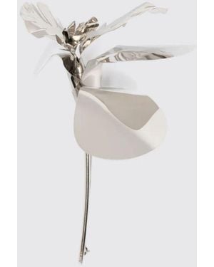 N°21 Floral Zinc Brooch - White