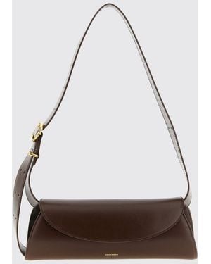 Jil Sander Small Cannolo Smooth Calfskin Leather Shoulder Bag - Brown