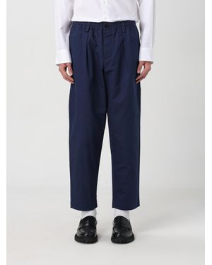 Marni Pleated Tapered Leg Gabardine Pants - Blue