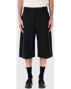 Studio Nicholson Cotton And Linen Tailored Shorts - Black