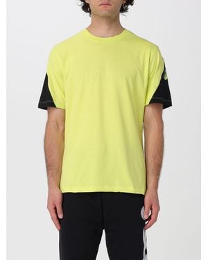 DISCLAIMER Cotton T-Shirt With Graffiti Logo Print And Dropped Shoulders - Yellow