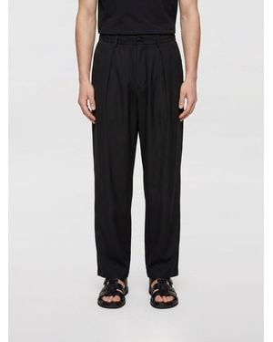 Yohji Yamamoto Wide Leg Pure Silk Trousers With Belt Loops - Black