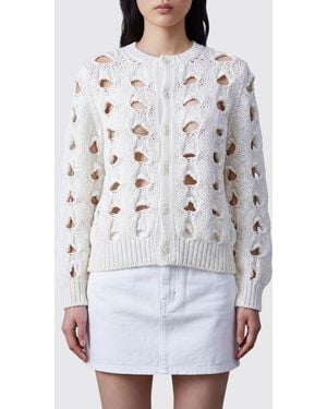 Comme des Garçons Comme Des GarÇ Ons Openwork Crewneck Cardigan With Ribbed Trims - White