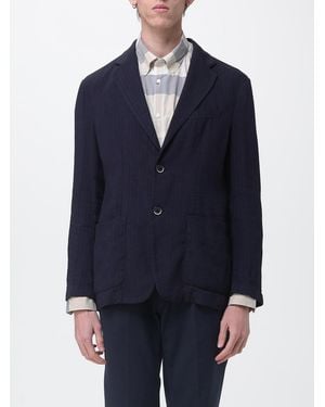 Barena Linen Blend Single Breasted Blazer - Blue