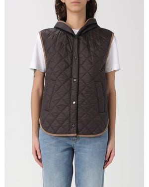 Brunello Cucinelli Lightweight Opaque Nylon Quilted Gilet With Thermore Padding And Hood - Black