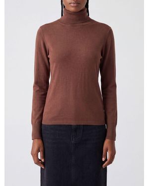 Aspesi Slim Fit Virgin Wool Turtleneck Sweater With Ribbed Trims - Red