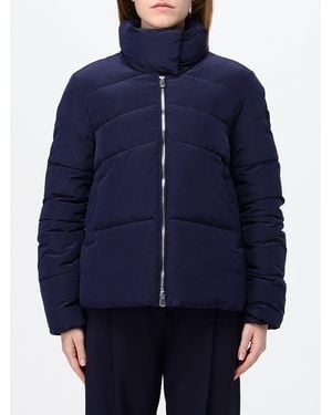 Pinko Short Water-Repellent Quilted Nylon Down Jacket With High Neck - Blue